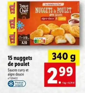 Lidl 15 nuggets de poulet toque du chef offre
