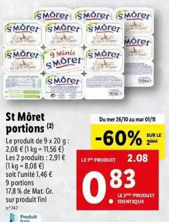 Lidl St môret portions offre
