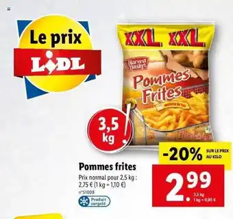 Lidl Pommes frites offre