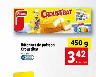 Lidl Bâtonnet de poisson croustibat findus offre