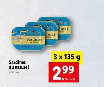 Sardines au naturel