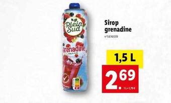 Lidl Sirop grenadine offre