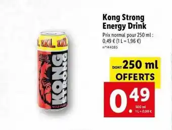 Lidl Kong strong energy drink offre