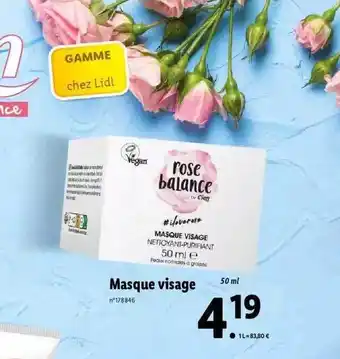 Lidl Masque visage rose balance offre