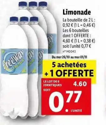 Lidl Limonade freeway offre