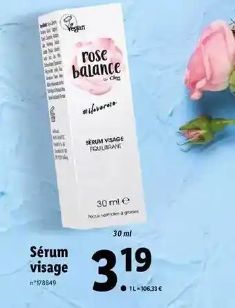 Lidl Sérum visage rose balance offre