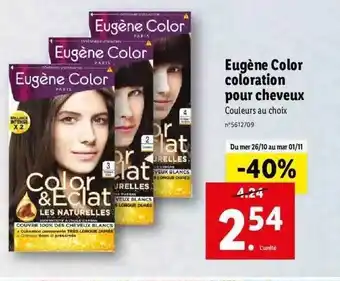 Lidl Eugène color coloration pour cheveux offre