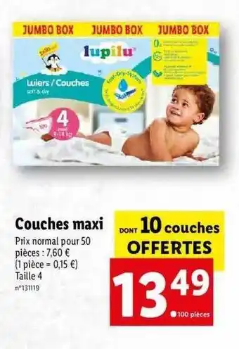 Lidl Couches maxi lupilu offre