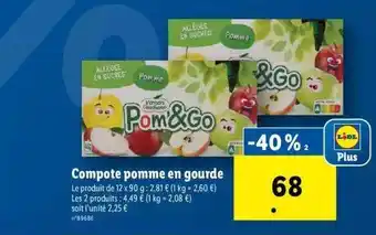 Lidl Compote pomme en gourde offre