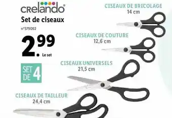 Lidl Set de ciseaux crelando offre