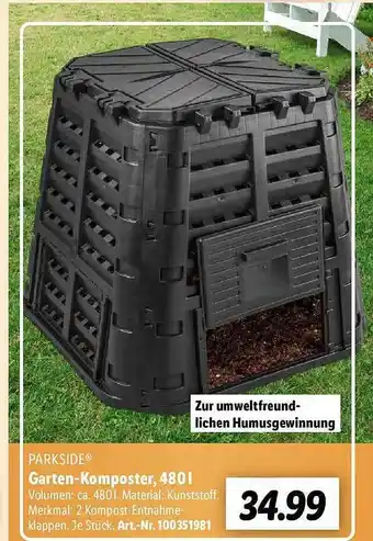 Lidl Parkside garten-komposter, 480l offre