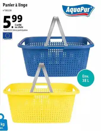 Lidl Panier à linge aquapur offre