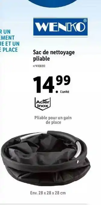 Lidl Sac de nettoyage pliable wenko offre