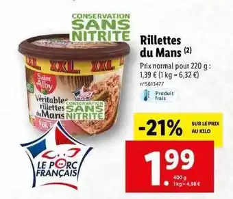Lidl Rillettes du mans saint alby offre