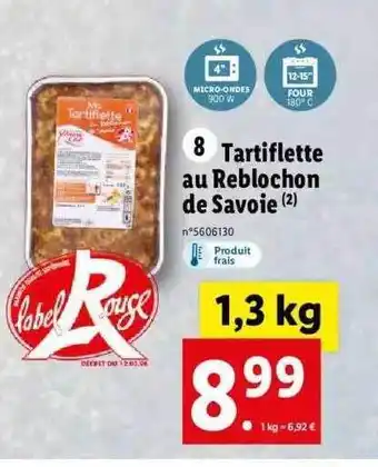 Lidl Tartiflette au reblochon de savoie offre