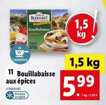Lidl Bouillabaisse aux épices bernadet offre