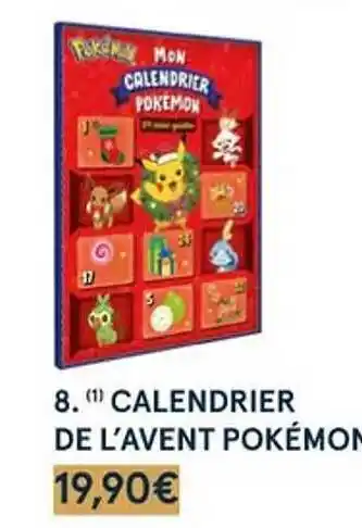 Monoprix Calendrier de l'avent pokémon offre