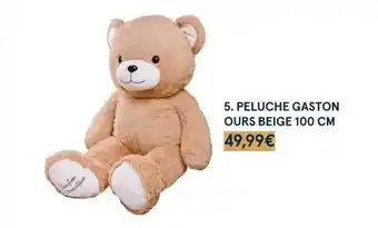 Monoprix Peluche gaston ours beige 100 cm offre