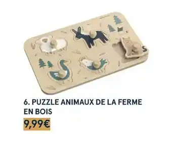 Monoprix Puzzle animaux de la ferme en bois offre
