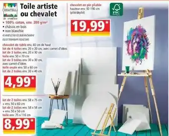 Norma Toile artiste ou chevalet createlli offre