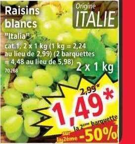 Norma Raisins blancs offre