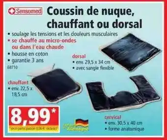 Norma Coussin de nuque, chauffant ou dorsal sensomed offre