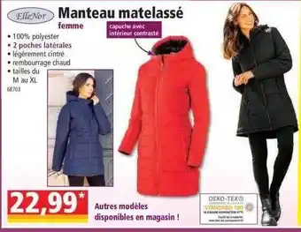 Norma Manteau matelassé femme ellenor offre