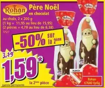 Norma Père noël en chocolat rohan offre