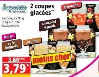 Norma 2 coupes glacées saporit offre