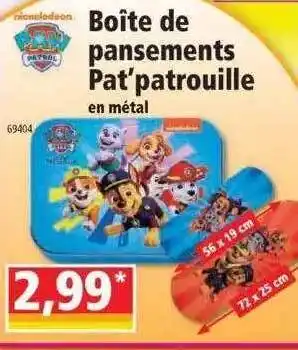 Norma Boîte de pansements pat'patrouille en métal offre