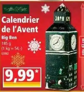 Norma Calendrier de l'avent big ben offre