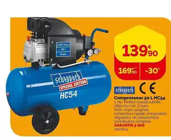 Weldom Compresseur 50l hc54 scheppach offre