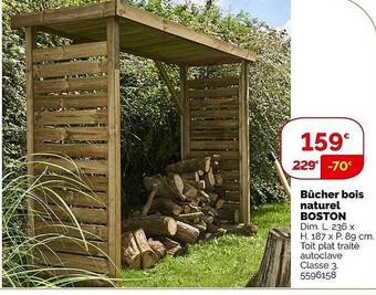 Weldom Bûcher bois naturel boston offre