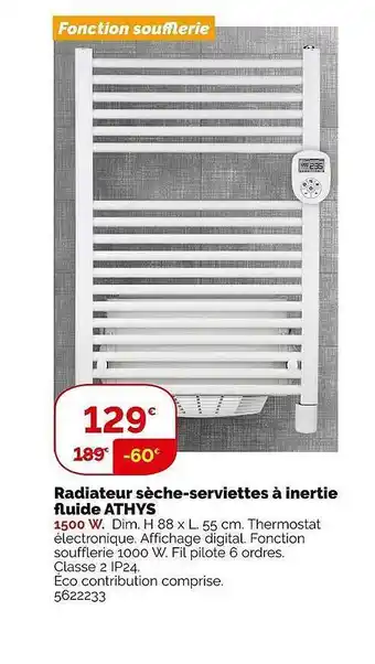 Weldom Radiateur sèche-serviettes à inertie fluide athys offre