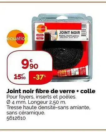 Joint noir fibre de verre + colle équation