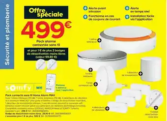 Castorama Pack Connecté Sans Fil Home Alarm Max offre