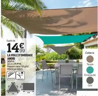 Centrakor La Voile D'ombrage Anori offre