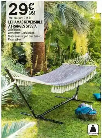 Centrakor Le Hamac Réversible à Franges Syssia offre