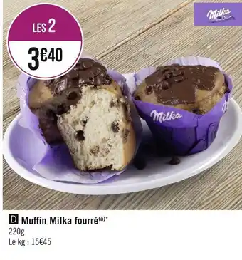 Géant Casino Milka muffin fourré offre