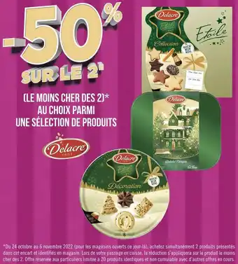 Géant Casino Délacre -50% sur le 2e au choix parmi une sélection de produits délacre offre