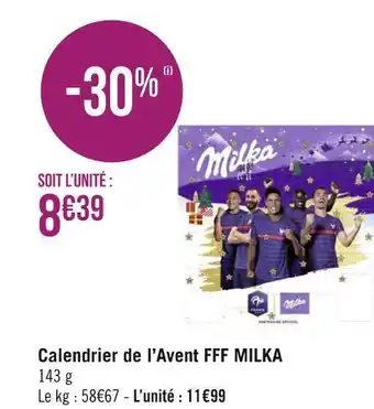Géant Casino Milka calendrier de l’avent fff offre