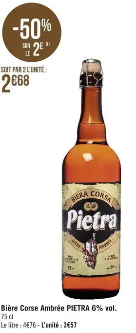 Géant Casino Pietra bière corse ambrée 6% vol. offre
