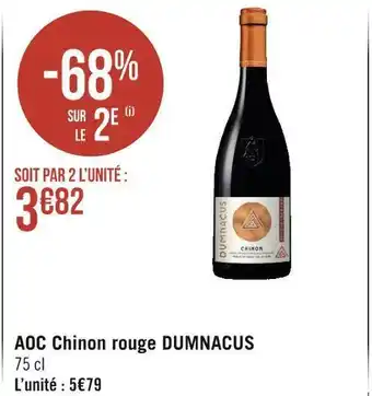 Géant Casino Dumnacus aoc chinon rouge offre