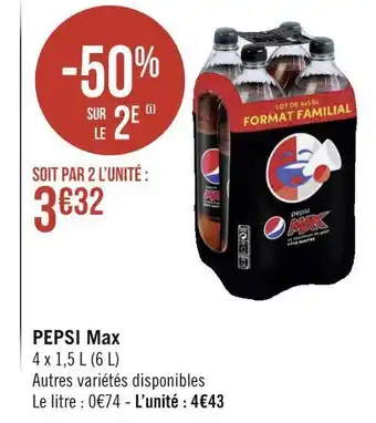 Géant Casino Pepsi pepsi max offre