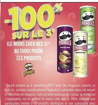 Pringles -100% sur le 3e au choix parmi les produits pringles