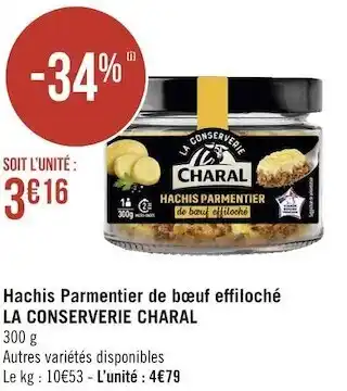 La conserverie charal hachis parmentier de bœuf effiloché