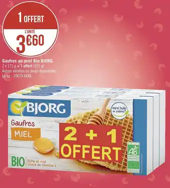 Géant Casino Bjorg gaufres au miel bio offre