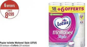 Géant Casino Lotus papier toilette moltonel style offre