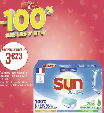 Géant Casino Sun tablettes lave-vaisselle ecolabel tout-en-1* offre