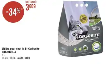 Géant Casino Tranquille litière pour chat la bi-carbonite offre